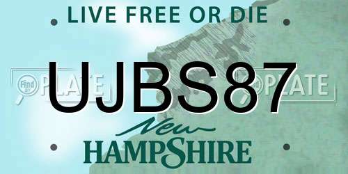 UJBS87 New Hampshire License Plate