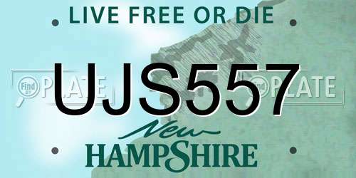 UJS557 New Hampshire License Plate
