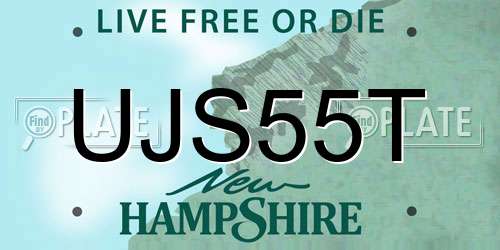 UJS55T New Hampshire License Plate
