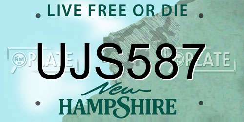 UJS587 New Hampshire License Plate