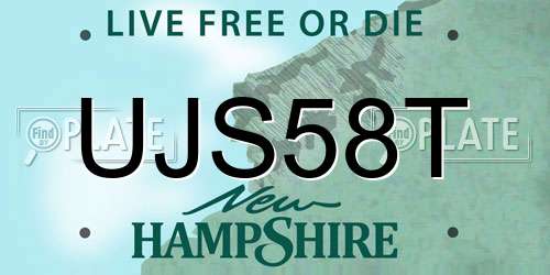 UJS58T New Hampshire License Plate