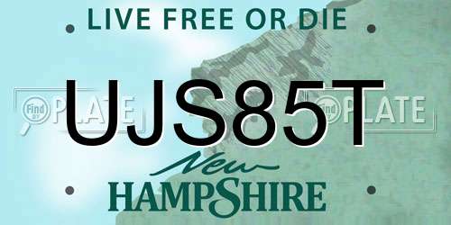 UJS85T New Hampshire License Plate