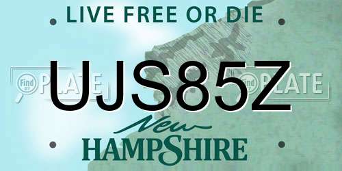 UJS85Z New Hampshire License Plate