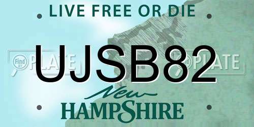 UJSB82 New Hampshire License Plate