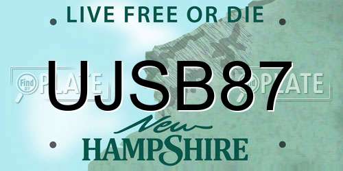 UJSB87 New Hampshire License Plate