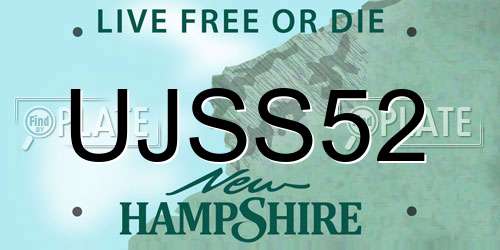 UJSS52 New Hampshire License Plate