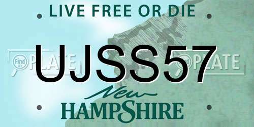 UJSS57 New Hampshire License Plate