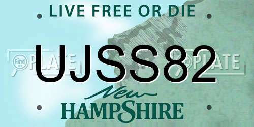 UJSS82 New Hampshire License Plate