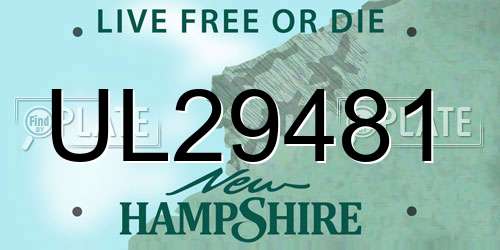 UL29481 New Hampshire License Plate