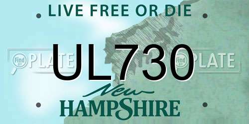UL730 New Hampshire License Plate