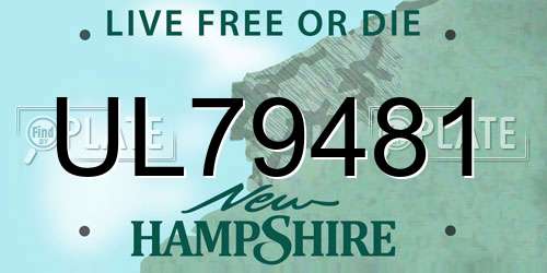 UL79481 New Hampshire License Plate