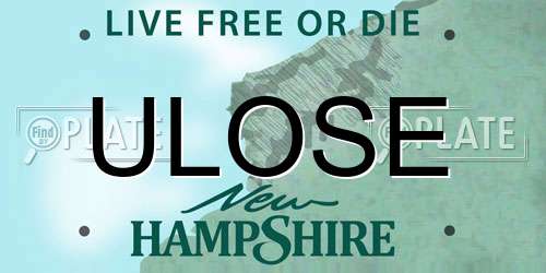ULOSE New Hampshire License Plate
