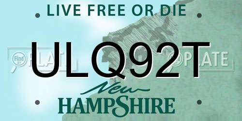 ULQ92T New Hampshire License Plate