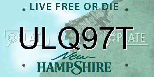 ULQ97T New Hampshire License Plate