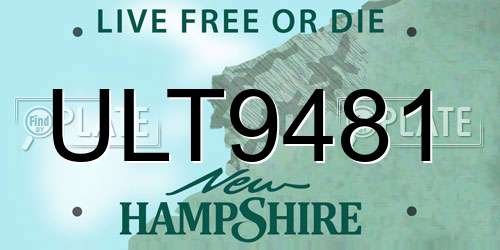 ULT9481 New Hampshire License Plate
