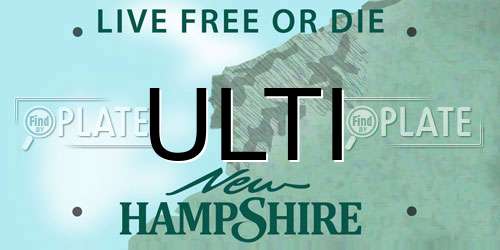 ULTI New Hampshire License Plate