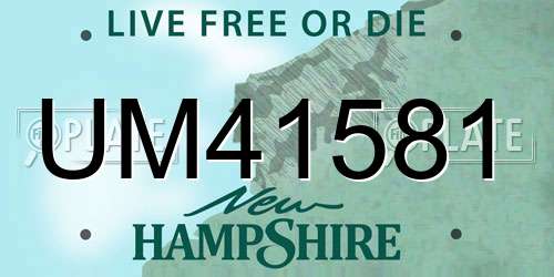 UM41581 New Hampshire License Plate