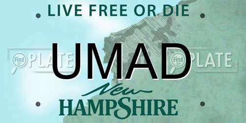 UMAD New Hampshire License Plate