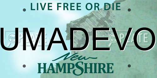 UMADEVO New Hampshire License Plate
