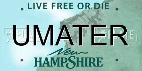 UMATER New Hampshire License Plate