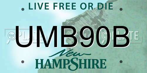 UMB90B New Hampshire License Plate