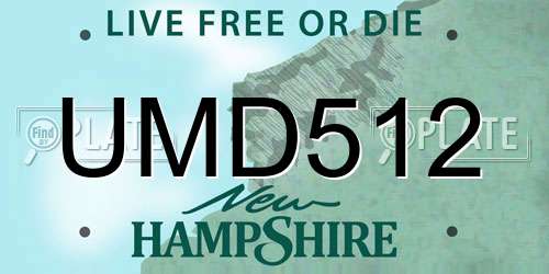 UMD512 New Hampshire License Plate