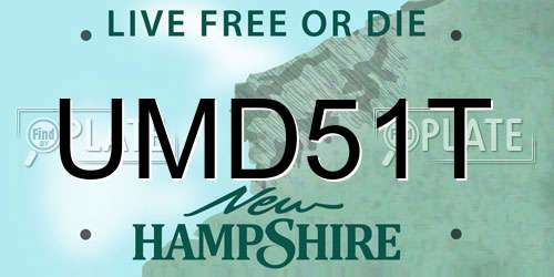 UMD51T New Hampshire License Plate