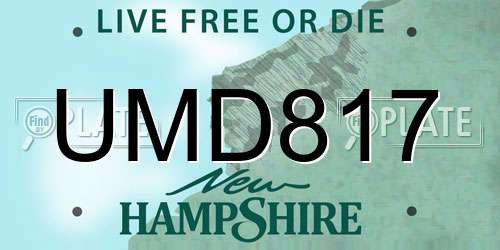 UMD817 New Hampshire License Plate