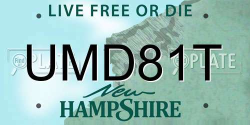 UMD81T New Hampshire License Plate