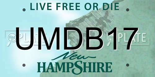 UMDB17 New Hampshire License Plate