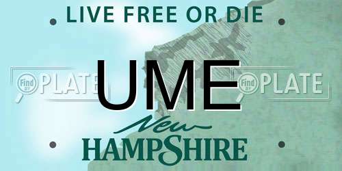 UME New Hampshire License Plate