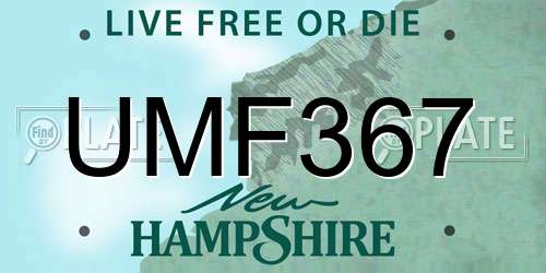 UMF367 New Hampshire License Plate