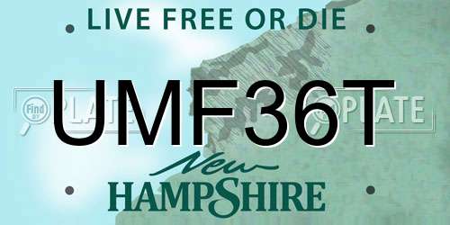 UMF36T New Hampshire License Plate