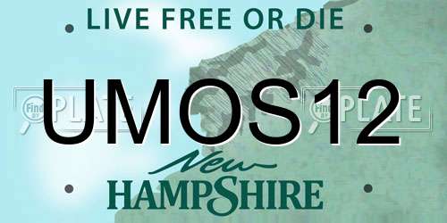 UMOS12 New Hampshire License Plate