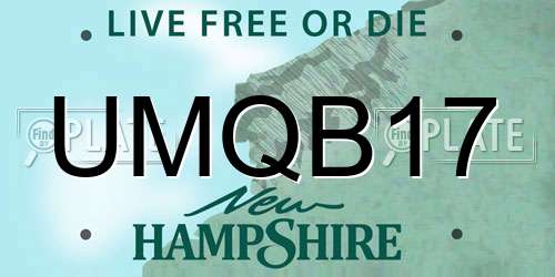 UMQB17 New Hampshire License Plate