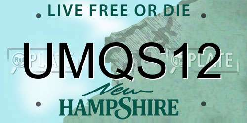UMQS12 New Hampshire License Plate