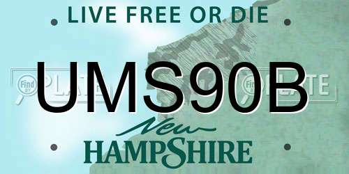 UMS90B New Hampshire License Plate