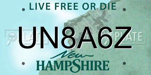 UN8A6Z New Hampshire License Plate
