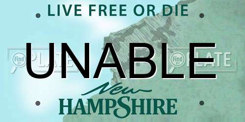 UNABLE New Hampshire License Plate