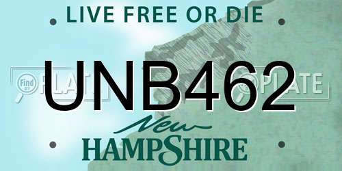 UNB462 New Hampshire License Plate