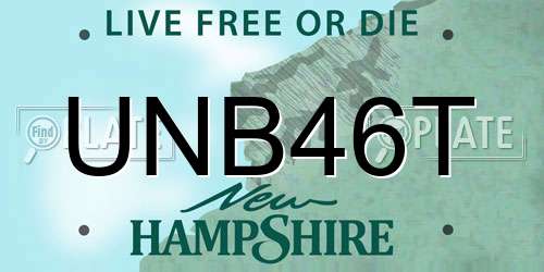 UNB46T New Hampshire License Plate