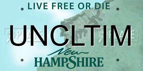 UNCLTIM New Hampshire License Plate