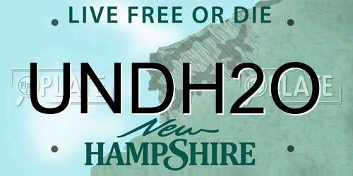 UNDH2O New Hampshire License Plate