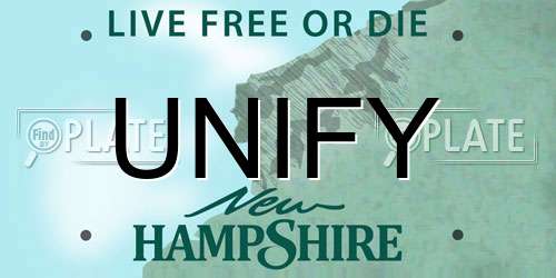 UNIFY New Hampshire License Plate