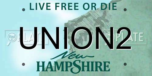 UNION2 New Hampshire License Plate