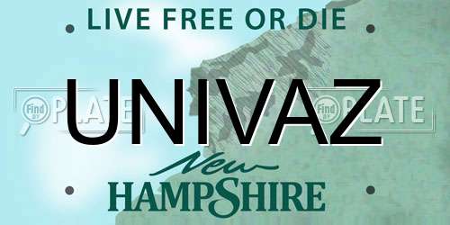 UNIVAZ New Hampshire License Plate