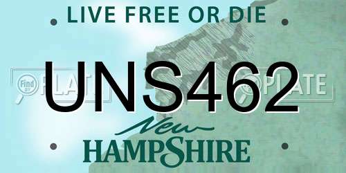 UNS462 New Hampshire License Plate