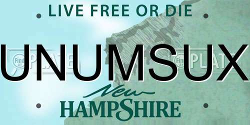 UNUMSUX New Hampshire License Plate
