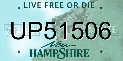 UP51506 New Hampshire License Plate
