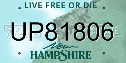 UP81806 New Hampshire License Plate